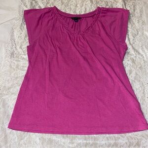 Banana Republic Magenta Short Sleeve Top Women's Blouse Size Large 2012